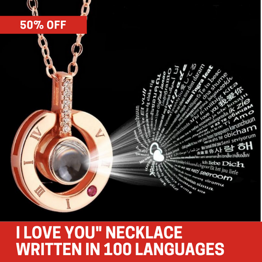 "I Love You" Necklace in 100 Languages ® Sa forme garantit qu'il s'intégrera dans n'importe quel sac à main.