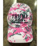 Trump Ladies Pink Military Camo Keep America Great 2020  Hat